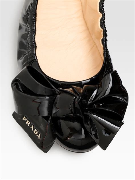 prada black bow ballet flats|prada suede ballet flats.